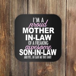 Proud Mother In Law Of Awesome Son In Law Funny Coaster