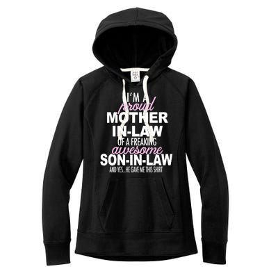 Proud Mother In Law Of Awesome Son In Law Funny Women's Fleece Hoodie