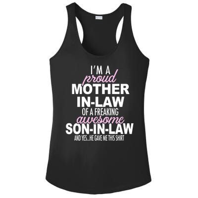 Proud Mother In Law Of Awesome Son In Law Funny Ladies PosiCharge Competitor Racerback Tank