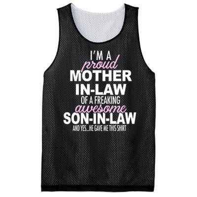 Proud Mother In Law Of Awesome Son In Law Funny Mesh Reversible Basketball Jersey Tank