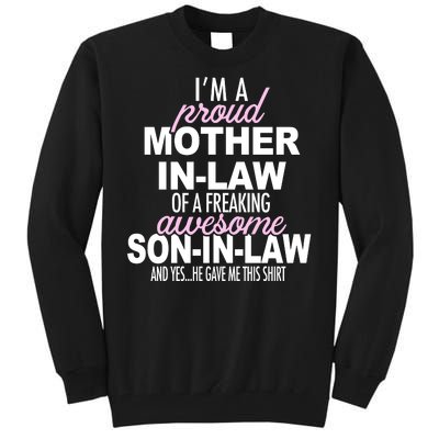 Proud Mother In Law Of Awesome Son In Law Funny Tall Sweatshirt