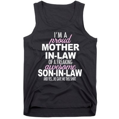 Proud Mother In Law Of Awesome Son In Law Funny Tank Top