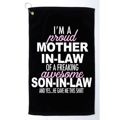 Proud Mother In Law Of Awesome Son In Law Funny Golf Towel