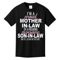 Proud Mother In Law Of Awesome Son In Law Funny Kids T-Shirt