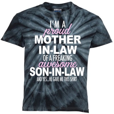 Proud Mother In Law Of Awesome Son In Law Funny Kids Tie-Dye T-Shirt