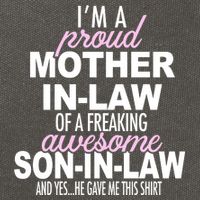 Proud Mother In Law Of Awesome Son In Law Funny Cotton Canvas Backpack