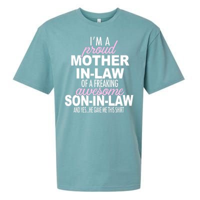 Proud Mother In Law Of Awesome Son In Law Funny Sueded Cloud Jersey T-Shirt