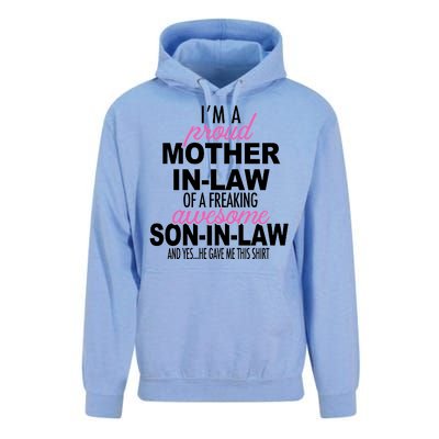 Proud Mother In Law Of Awesome Son In Law Funny Unisex Surf Hoodie