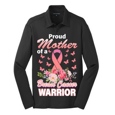 Proud Mother Of A Breast Cancer Warrior Silk Touch Performance Long Sleeve Polo