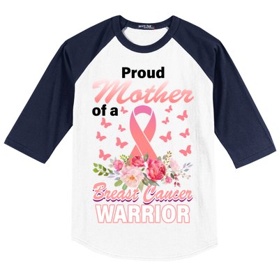 Proud Mother Of A Breast Cancer Warrior Baseball Sleeve Shirt