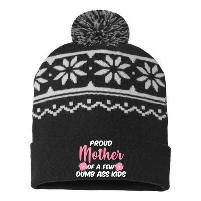 Proud Mother Of A Few Dumbass Kids USA-Made Snowflake Beanie