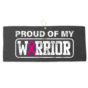 Proud Of My Warrior Breast Cancer Large Microfiber Waffle Golf Towel