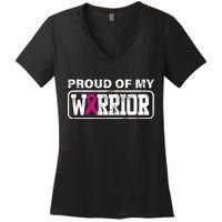 Proud Of My Warrior Breast Cancer Women's V-Neck T-Shirt