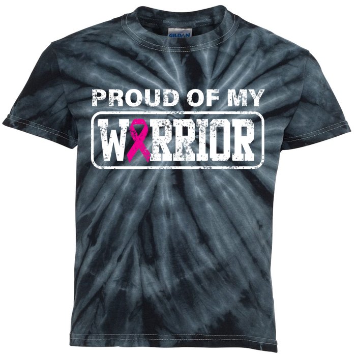 Proud Of My Warrior Breast Cancer Kids Tie-Dye T-Shirt