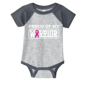 Proud Of My Warrior Breast Cancer Infant Baby Jersey Bodysuit