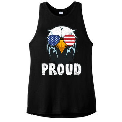 Proud Patriotic Eagle Ladies PosiCharge Tri-Blend Wicking Tank