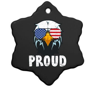 Proud Patriotic Eagle Ceramic Star Ornament