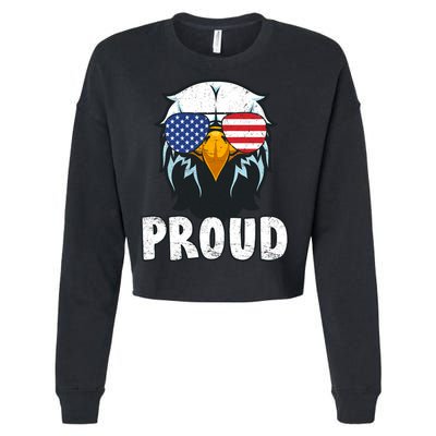 Proud Patriotic Eagle Cropped Pullover Crew