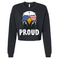 Proud Patriotic Eagle Cropped Pullover Crew