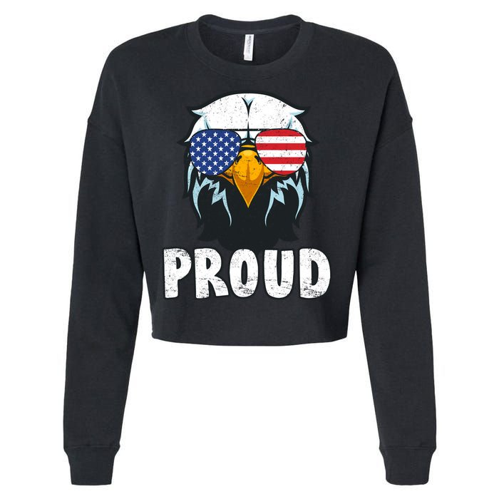 Proud Patriotic Eagle Cropped Pullover Crew