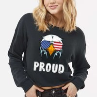 Proud Patriotic Eagle Cropped Pullover Crew