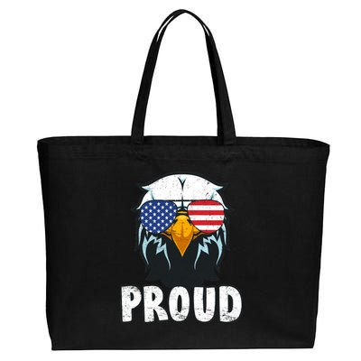 Proud Patriotic Eagle Cotton Canvas Jumbo Tote