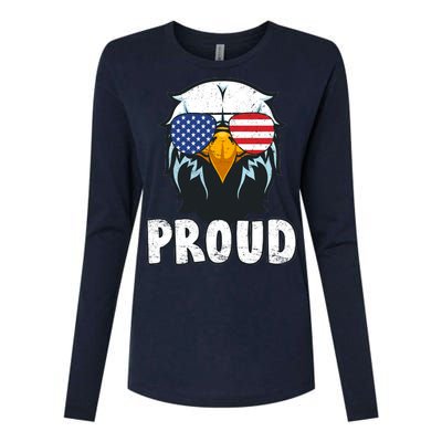 Proud Patriotic Eagle Womens Cotton Relaxed Long Sleeve T-Shirt