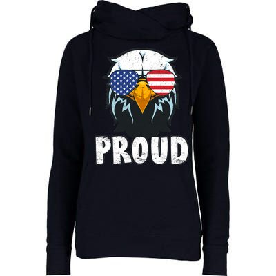 Proud Patriotic Eagle Womens Funnel Neck Pullover Hood