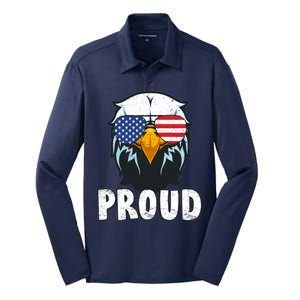 Proud Patriotic Eagle Silk Touch Performance Long Sleeve Polo