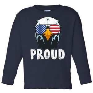 Proud Patriotic Eagle Toddler Long Sleeve Shirt