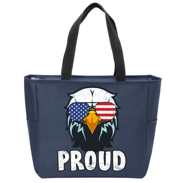 Proud Patriotic Eagle Zip Tote Bag