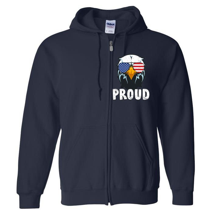 Proud Patriotic Eagle Full Zip Hoodie