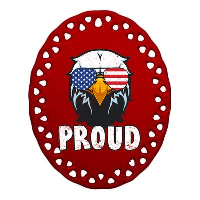 Proud Patriotic Eagle Ceramic Oval Ornament