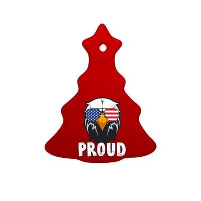 Proud Patriotic Eagle Ceramic Tree Ornament