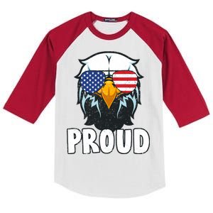 Proud Patriotic Eagle Kids Colorblock Raglan Jersey