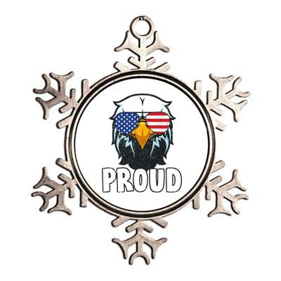 Proud Patriotic Eagle Metallic Star Ornament