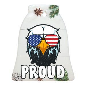 Proud Patriotic Eagle Ceramic Bell Ornament