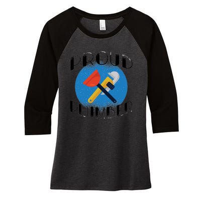 Proud Plumber Women's Tri-Blend 3/4-Sleeve Raglan Shirt