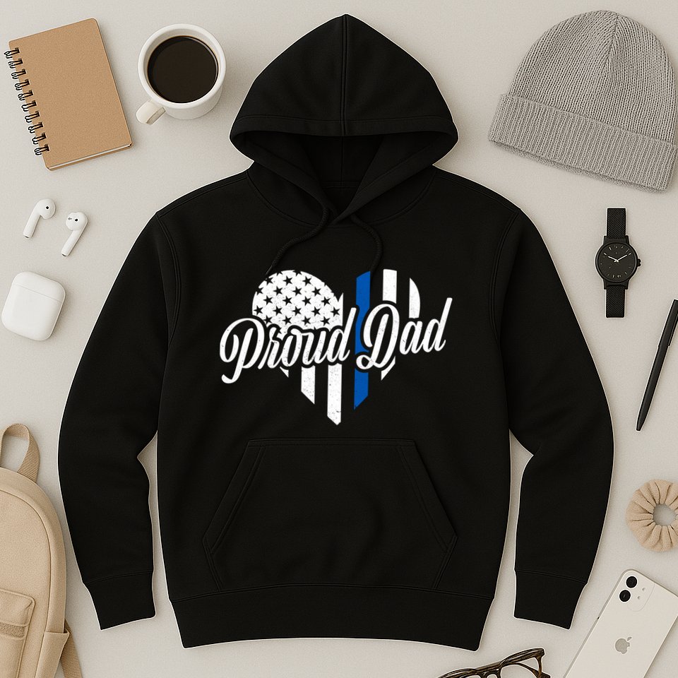 Proud Police Dad Blue Thin Line Hoodie