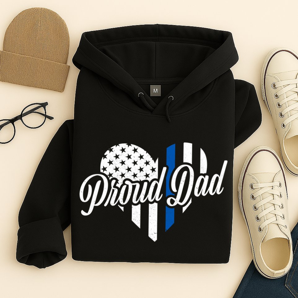 Proud Police Dad Blue Thin Line Hoodie
