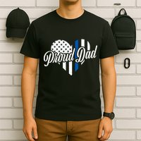 Proud Police Dad Blue Thin Line T-Shirt