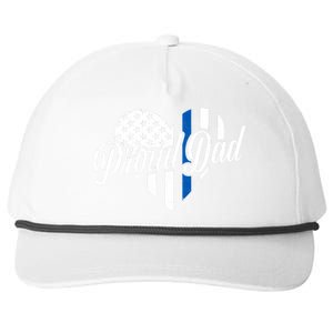 Proud Police Dad Blue Thin Line Snapback Five-Panel Rope Hat