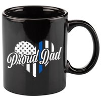 Proud Police Dad Blue Thin Line 11oz C Handle Ceramic Mug