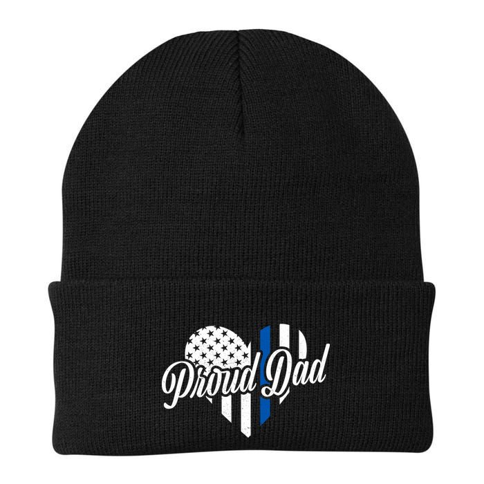 Proud Police Dad Blue Thin Line Beanie