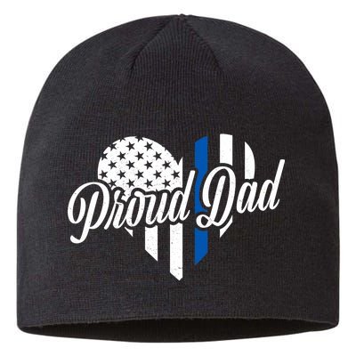 Proud Police Dad Blue Thin Line Sustainable Beanie