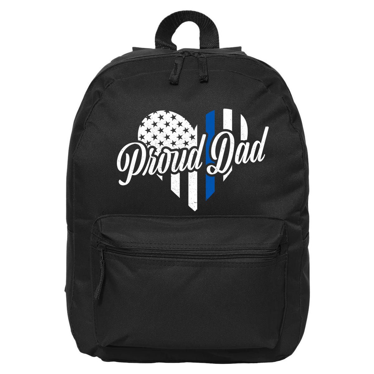Proud Police Dad Blue Thin Line 16 in Basic Backpack