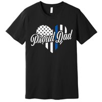 Proud Police Dad Blue Thin Line Premium T-Shirt