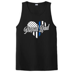 Proud Police Dad Blue Thin Line PosiCharge Competitor Tank