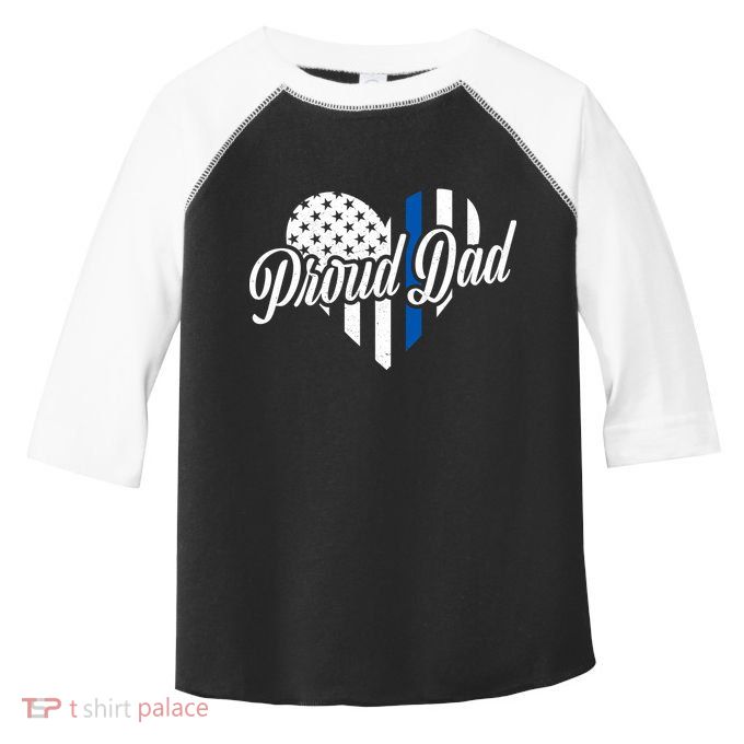 Proud Police Dad Blue Thin Line Toddler Fine Jersey T-Shirt