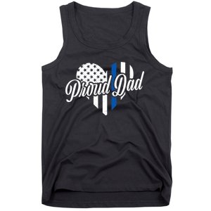 Proud Police Dad Blue Thin Line Tank Top